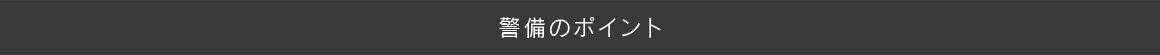 警備のポイント